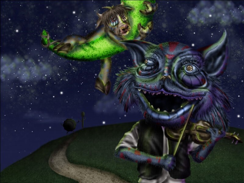 Hey Diddle Diddle nursery rhyme illustration